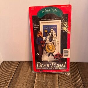 Vintage Allied Plastics Peace on Earth Christmas Door Cover 6 Feet Nativity New‎